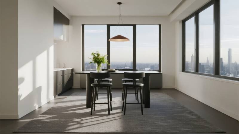 现代简约厨房客厅图片