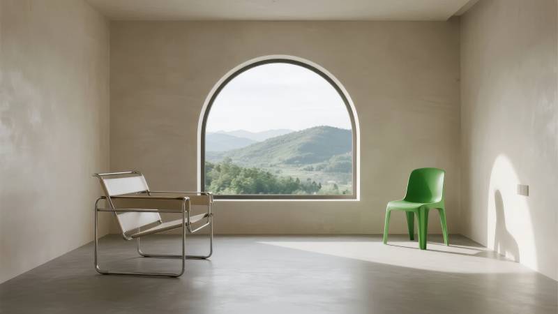 窗景与两椅图片