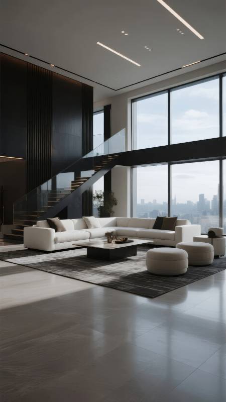 现代客厅全景图片