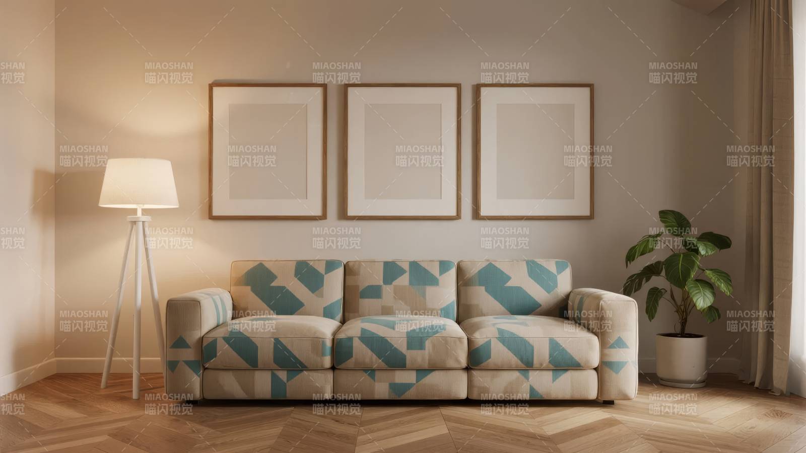 现代简约客厅布置图片