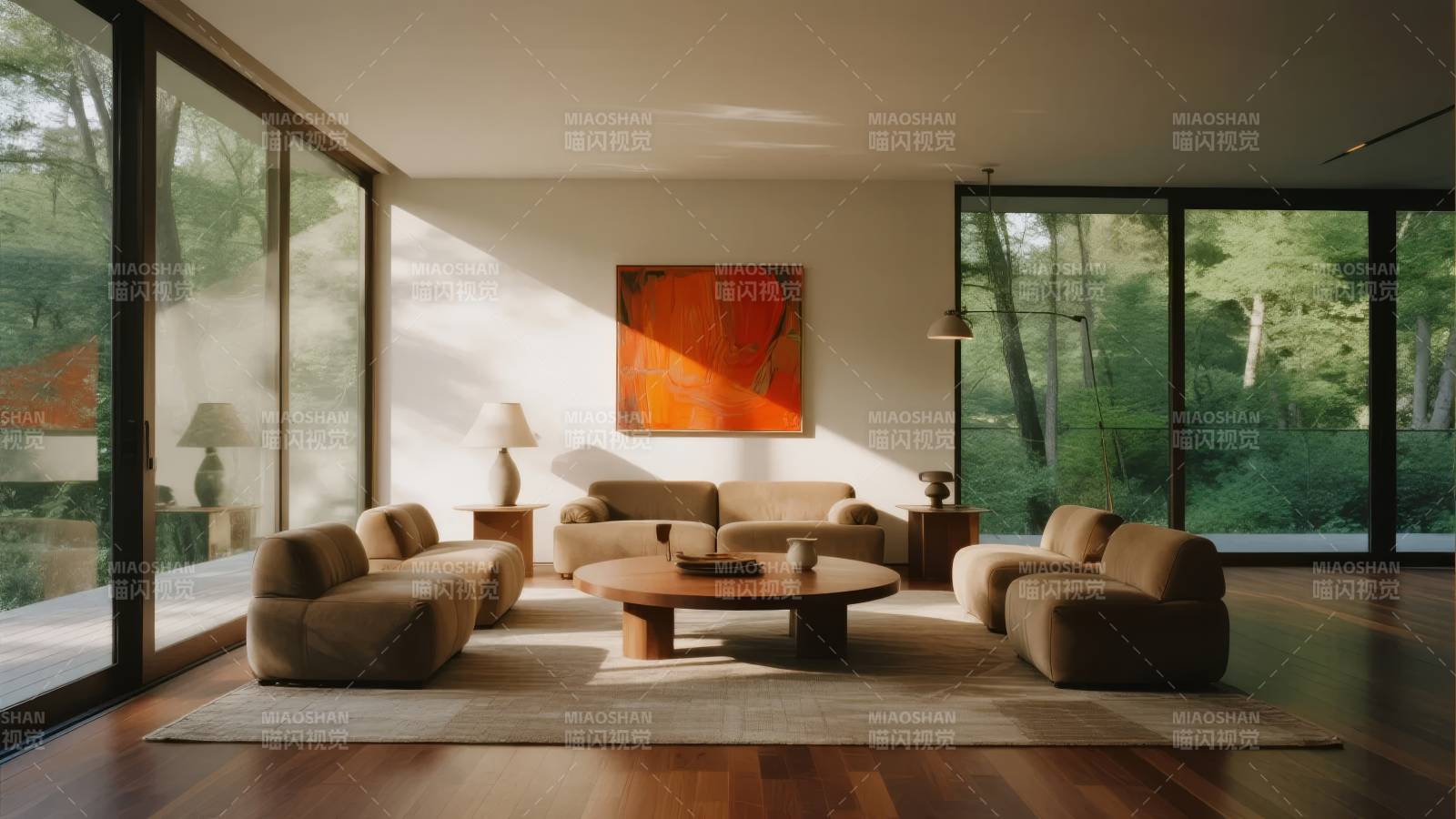 现代客厅 自然光满屋图片