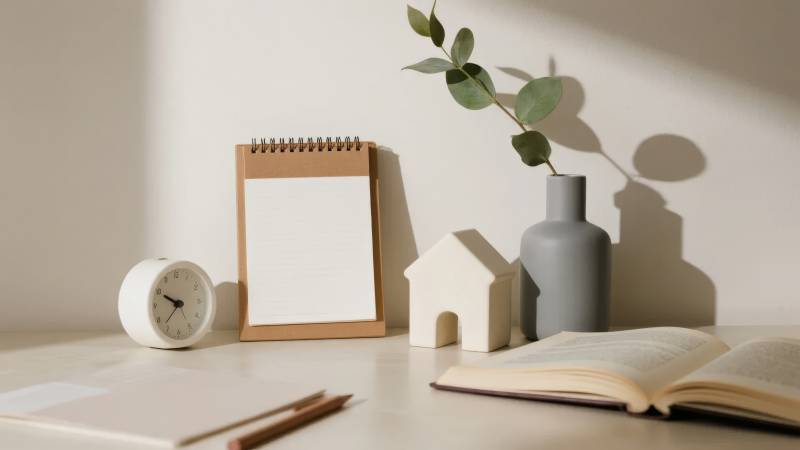 简约书桌静物图片