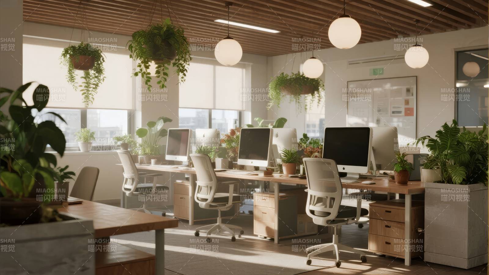 绿意盎然的办公空间图片