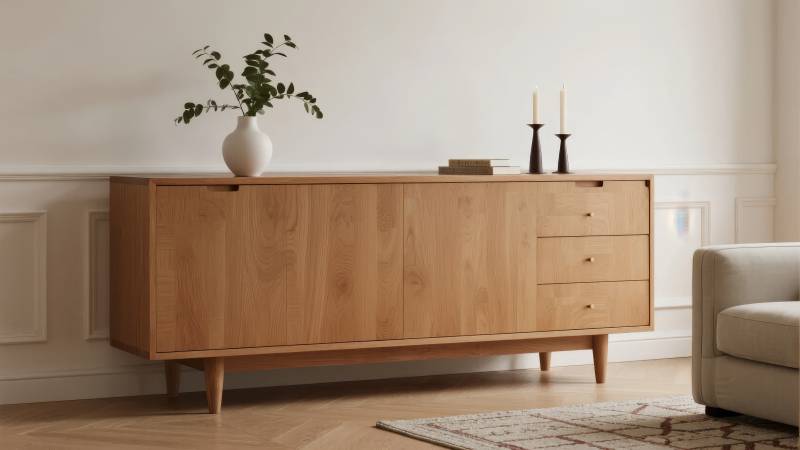 简约木制储物柜图片