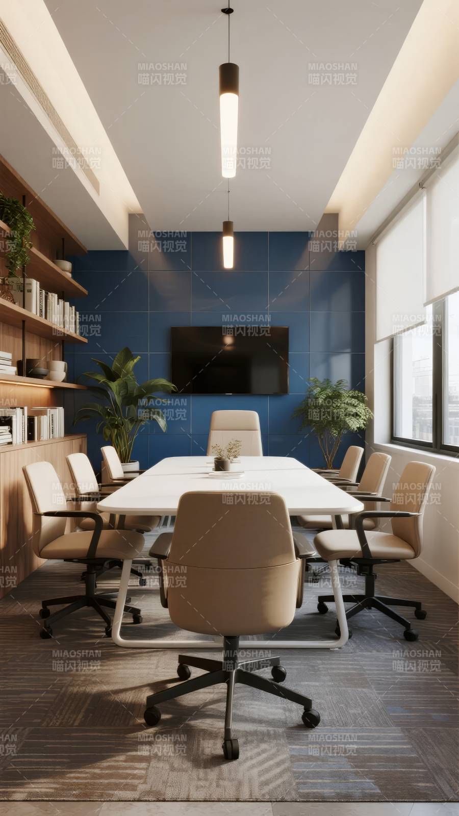 现代简约会议室图片