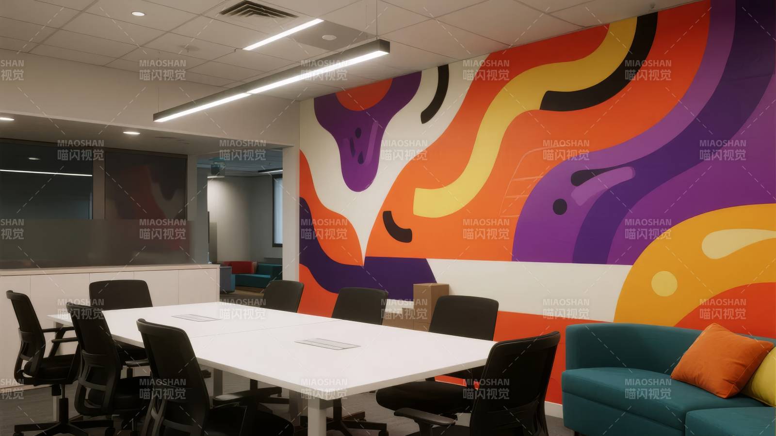 色彩斑斓的会议室图片