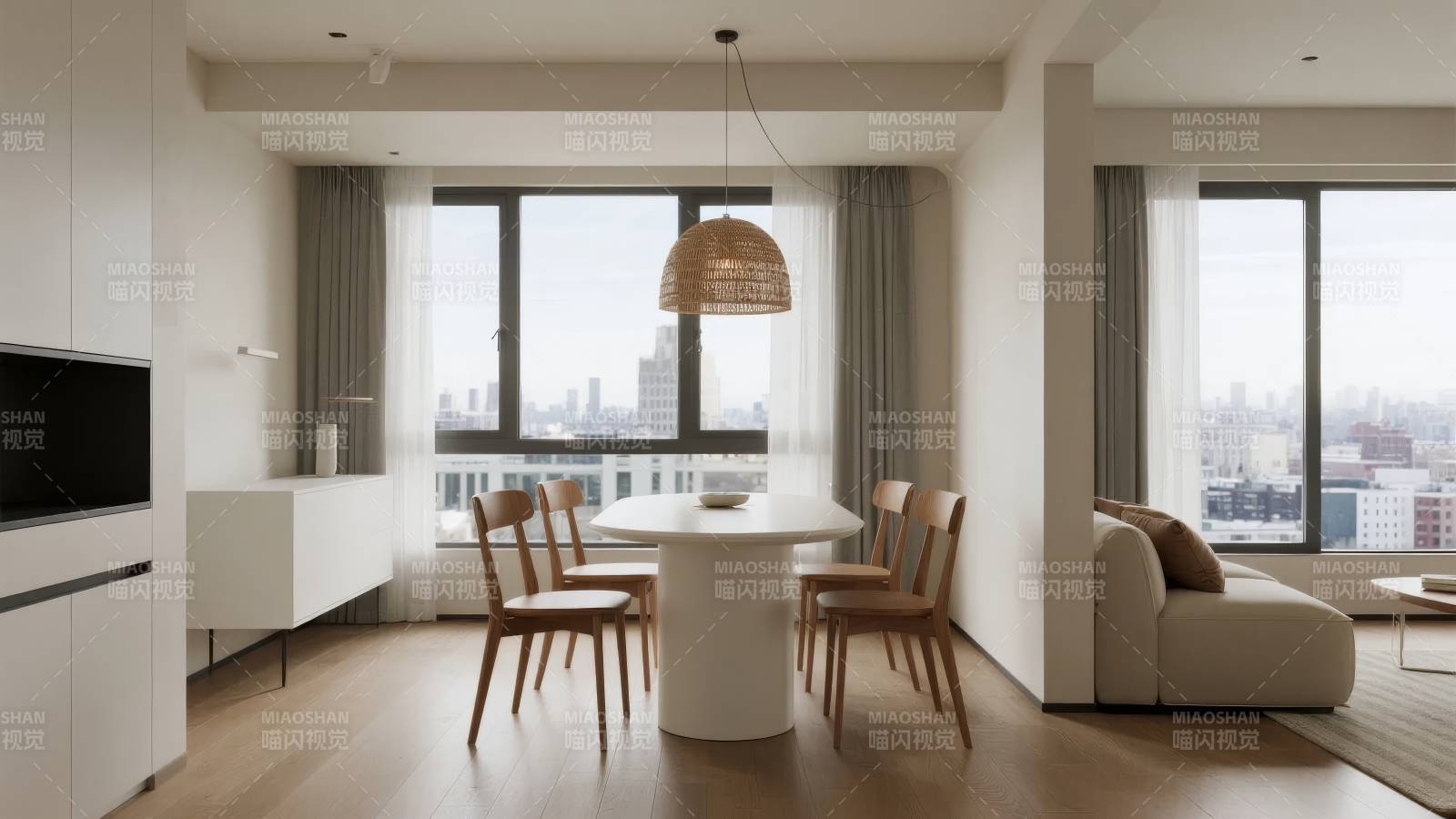 现代简约客厅餐厅图片