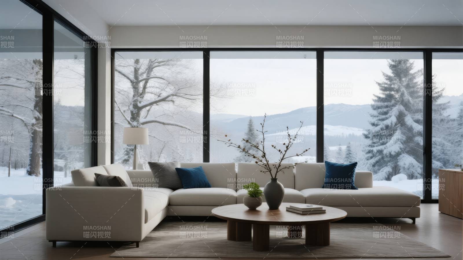 雪景客厅 静谧温馨图片
