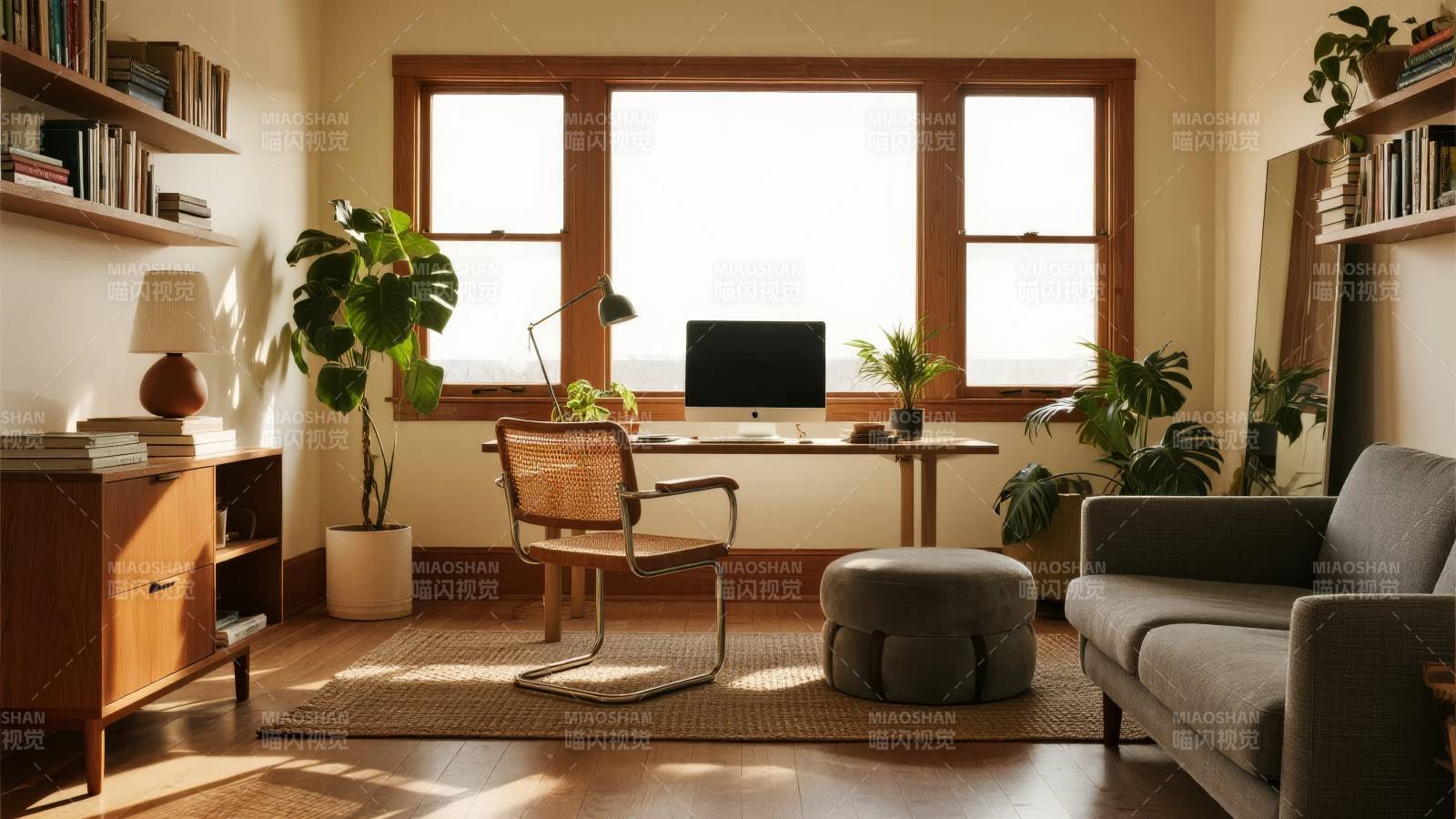 温馨书房一角图片