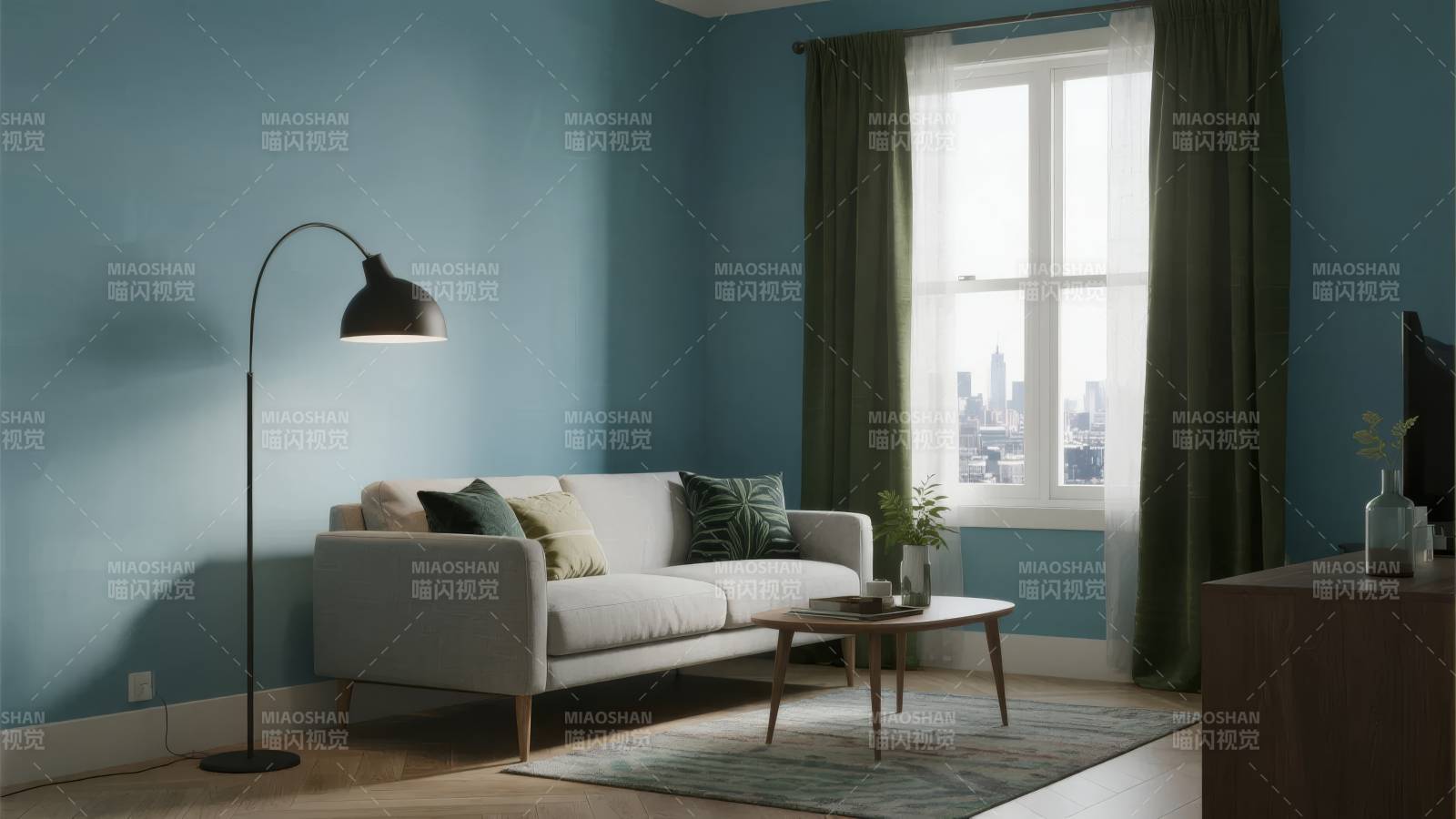 现代简约客厅一角图片