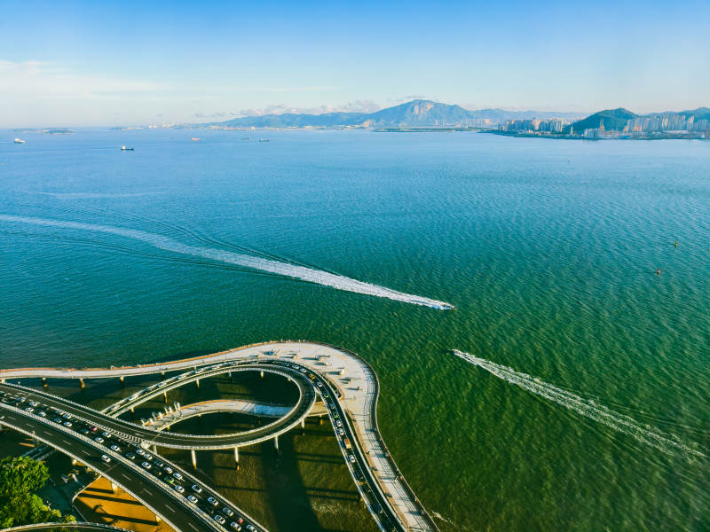 海天一色（厦门演武大桥桥景）图片