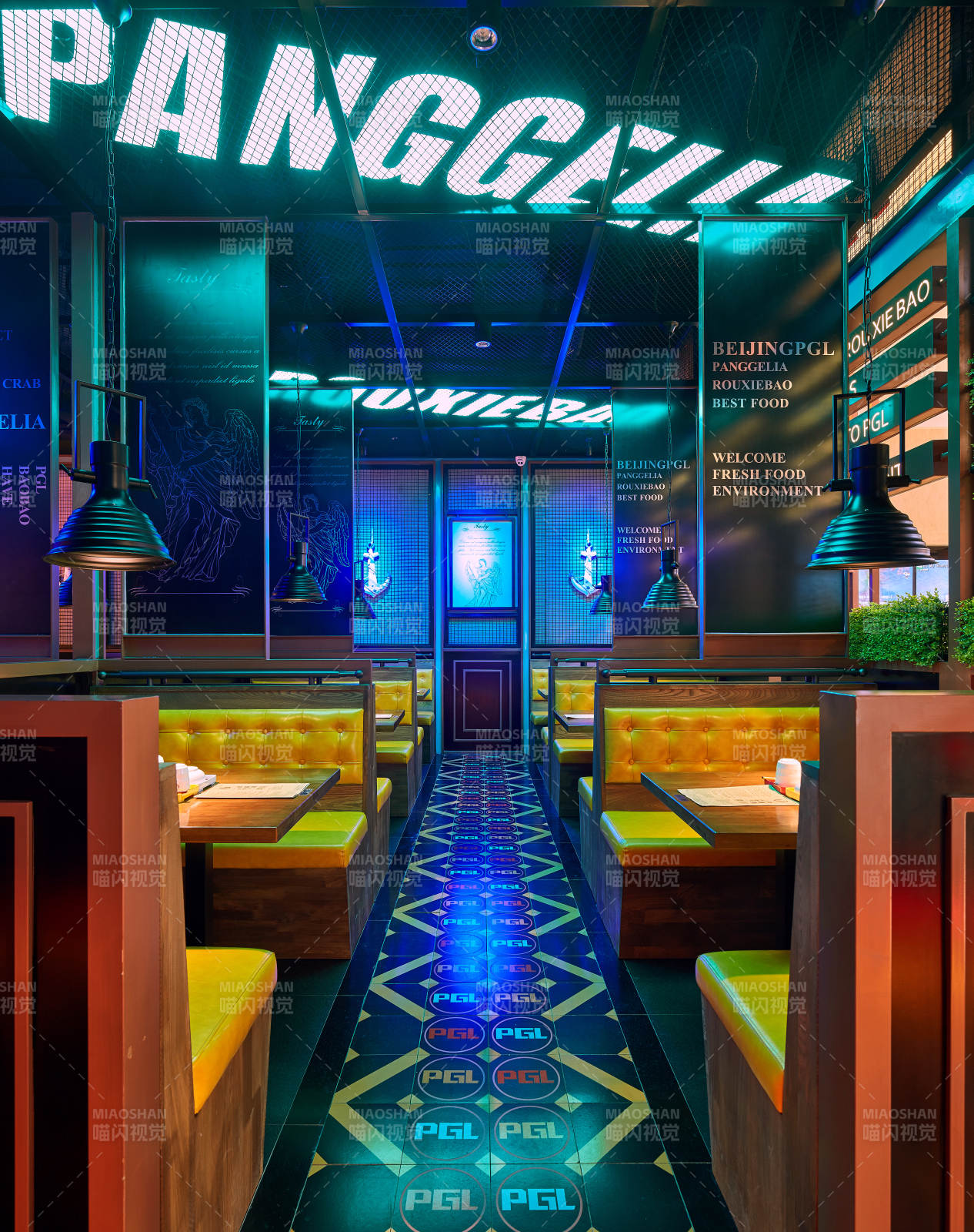 Panggela餐厅卡座夜景图片