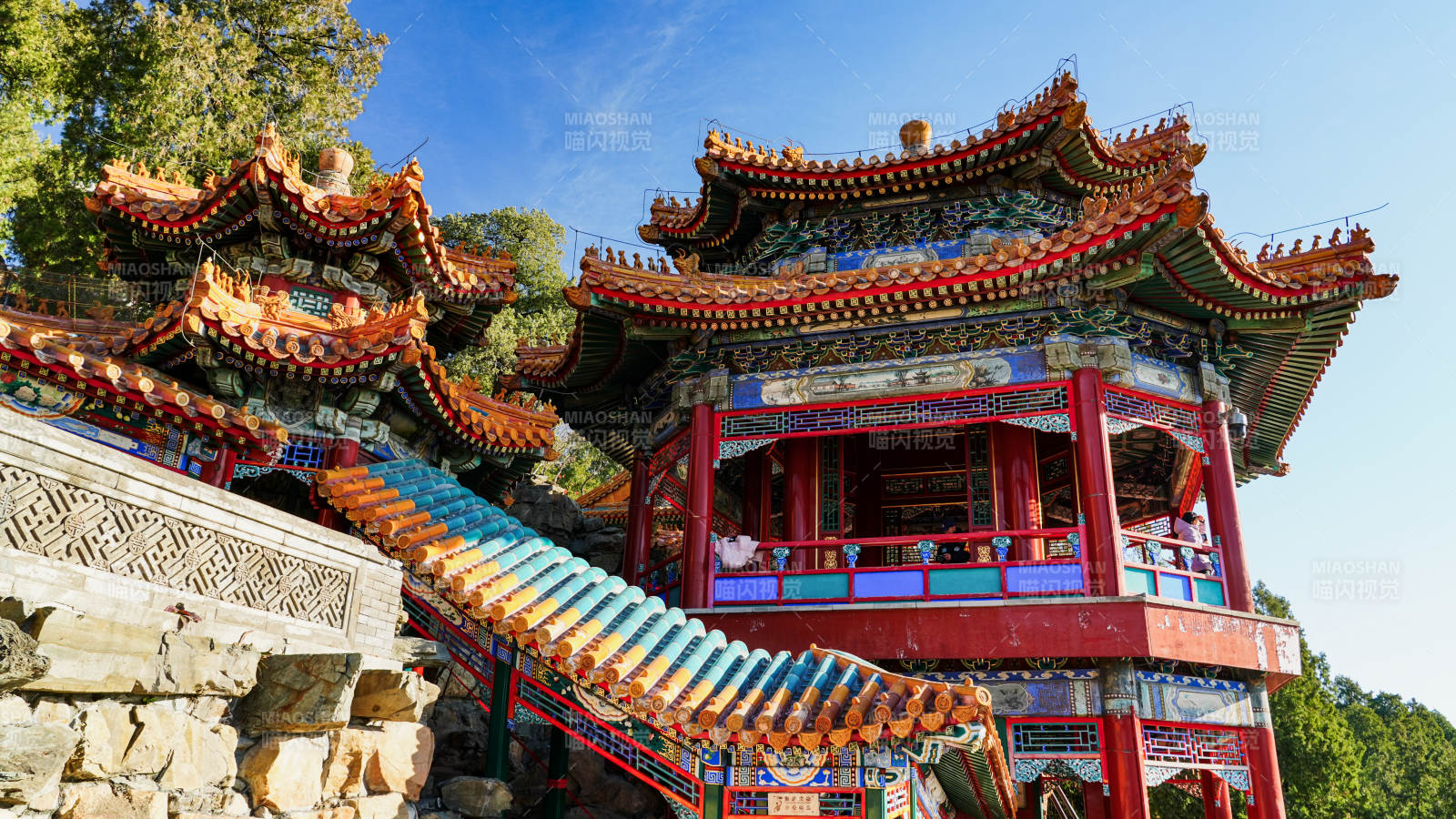 颐和园古色古香的画中游图片