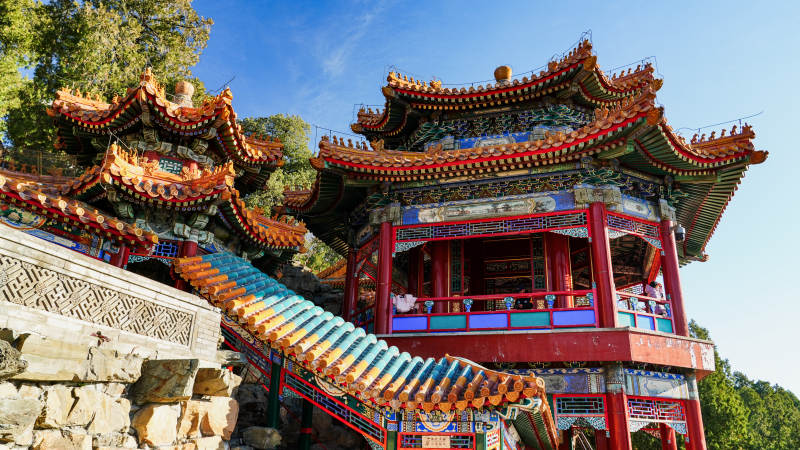 颐和园古色古香的画中游图片