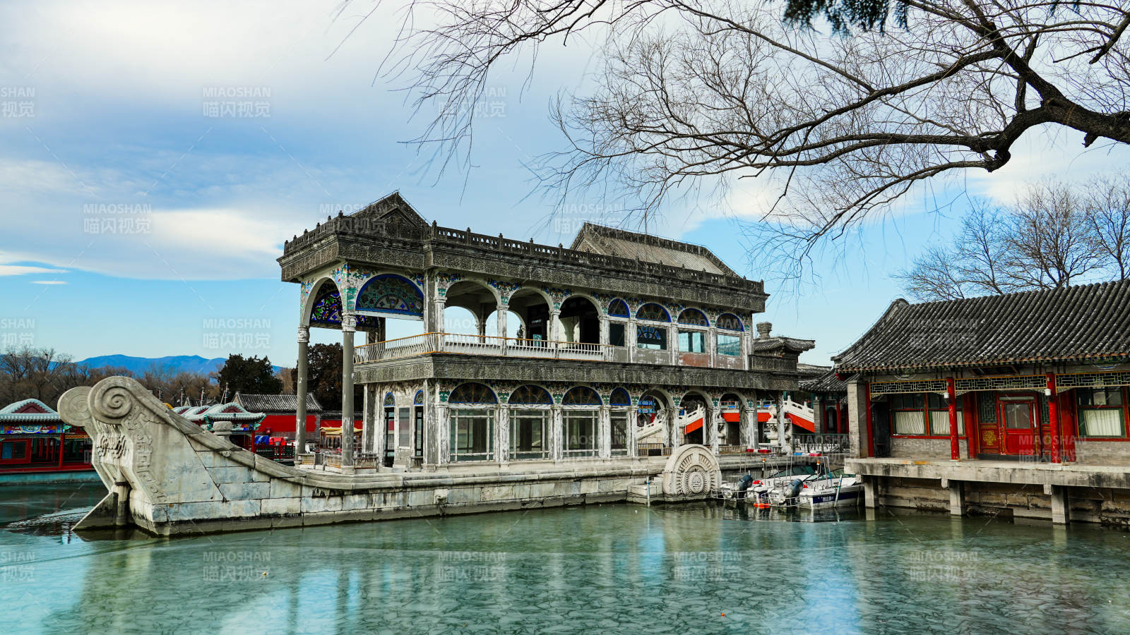 颐和园石舫风光图片