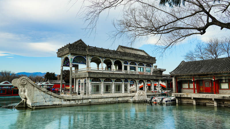 颐和园石舫风光图片