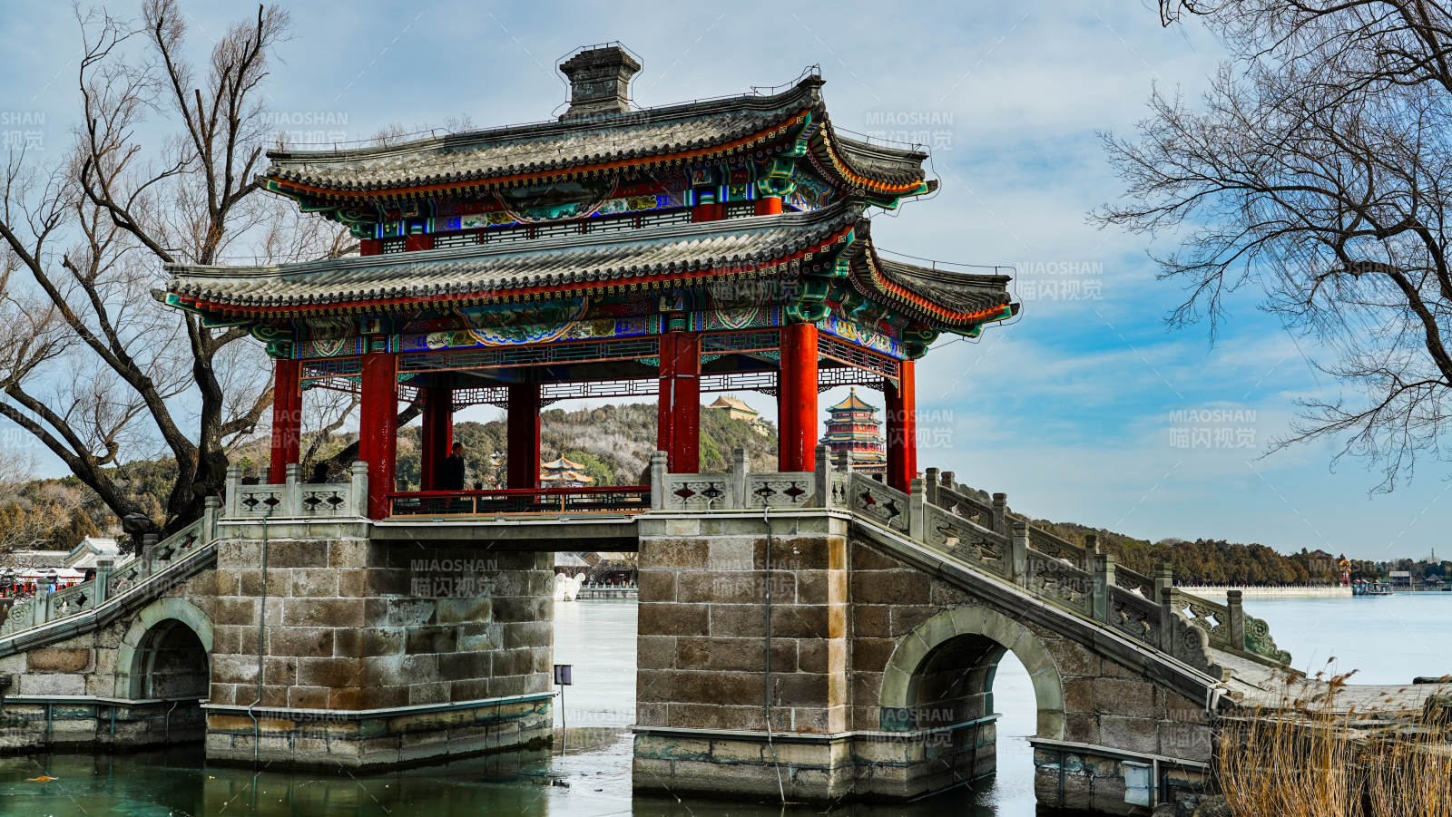 颐和园豳风桥映湖光图片