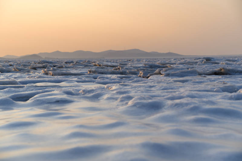 大连雪原晨曦图片