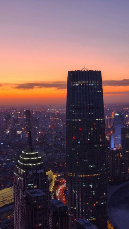 俯瞰天津夜景图片