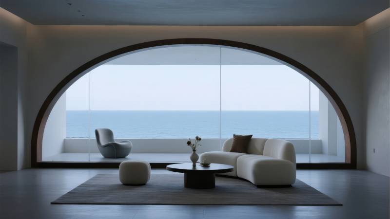 海景客厅 极简设计图片