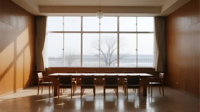 明亮会议室窗景图片