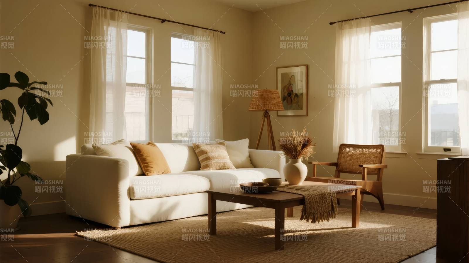 温馨客厅阳光照耀图片