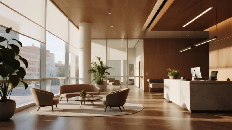 现代办公大厅图片
