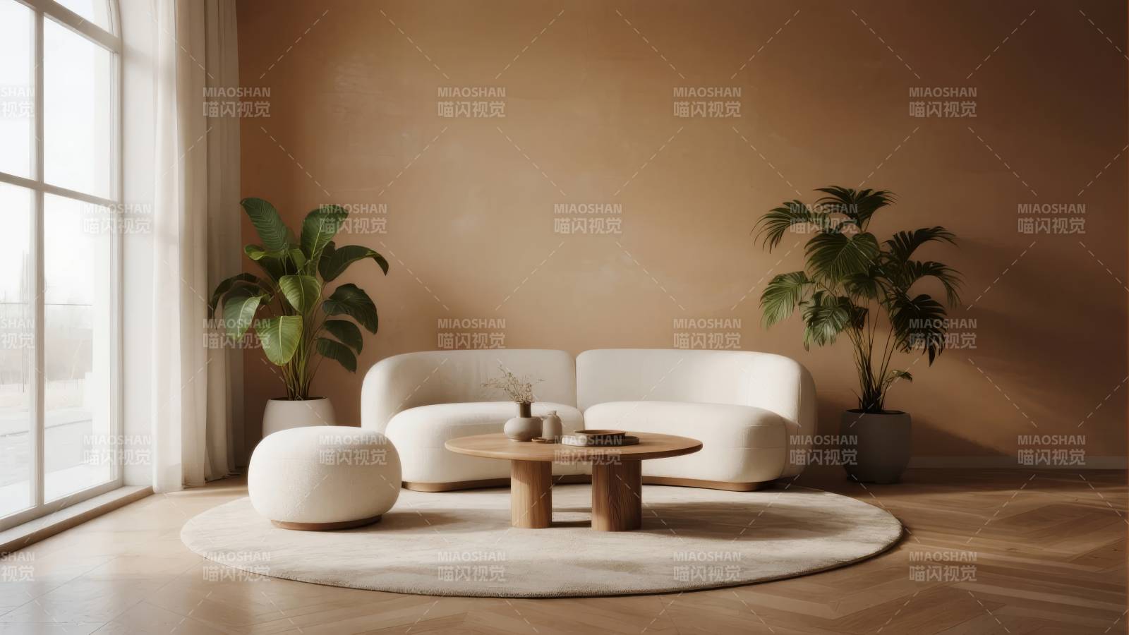 简约客厅绿植点缀图片