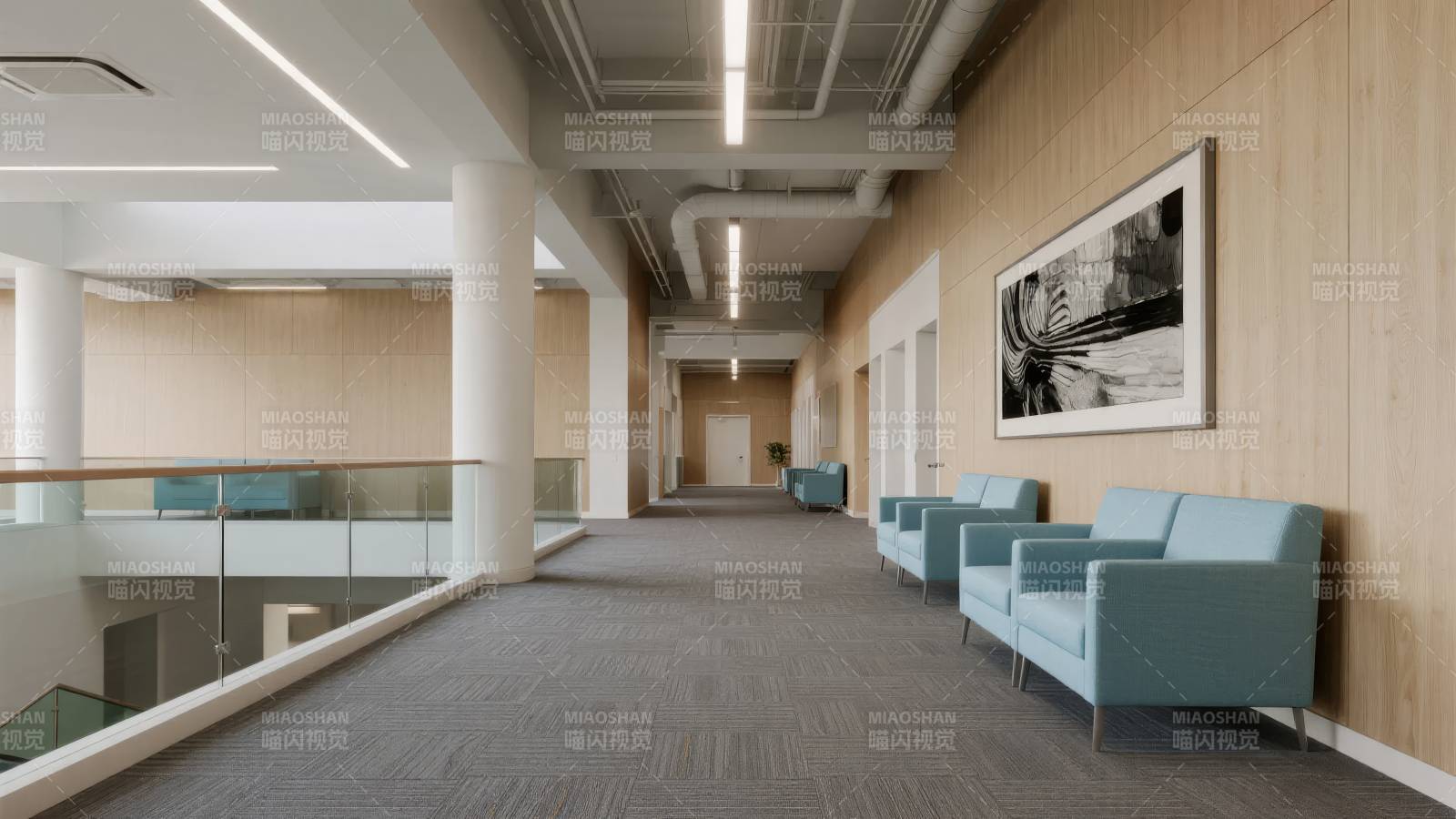 现代办公走廊设计图片