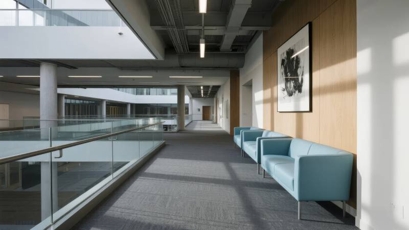 现代办公走廊一角图片