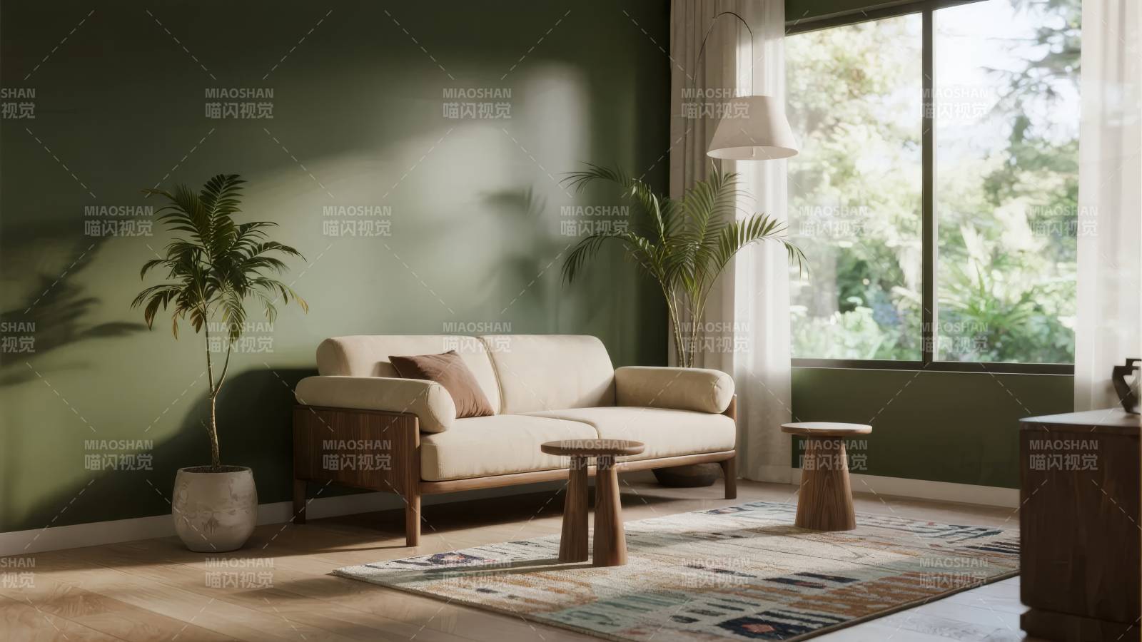 绿意盎然的客厅图片