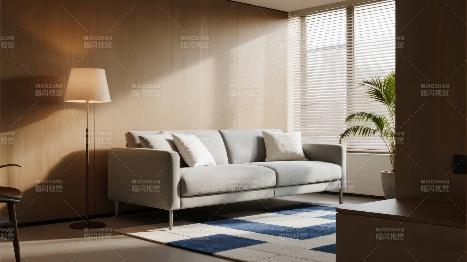 现代客厅沙发一角图片