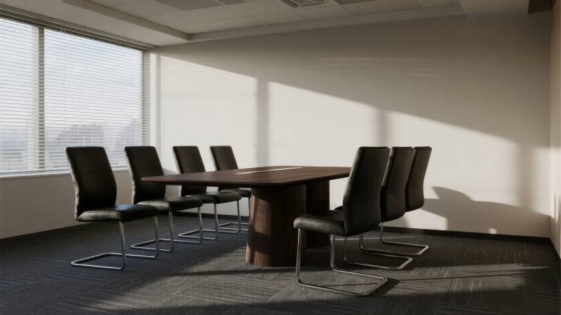 现代会议室静谧一角图片