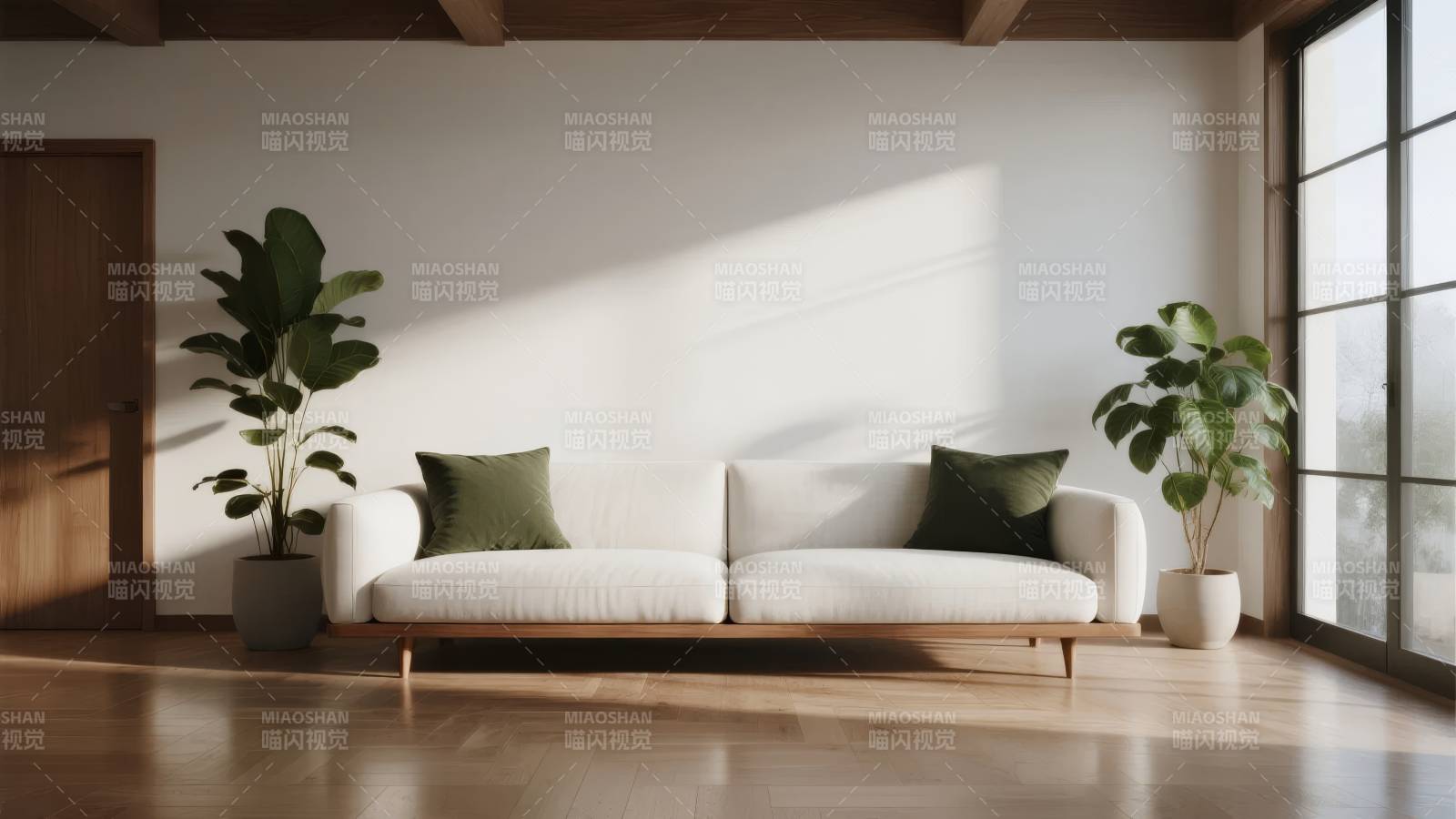 简约客厅绿植点缀图片