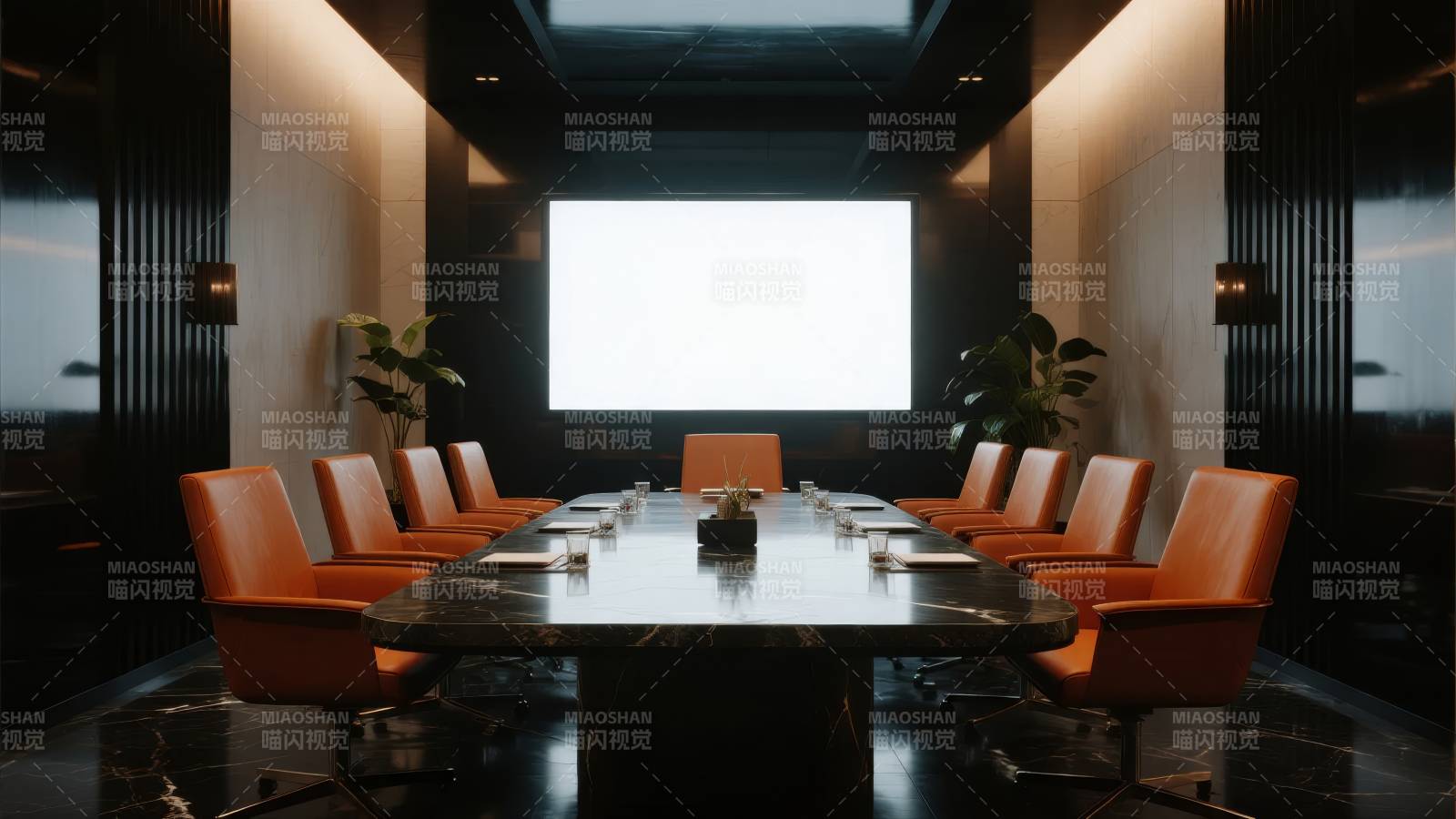 现代会议室全景图片