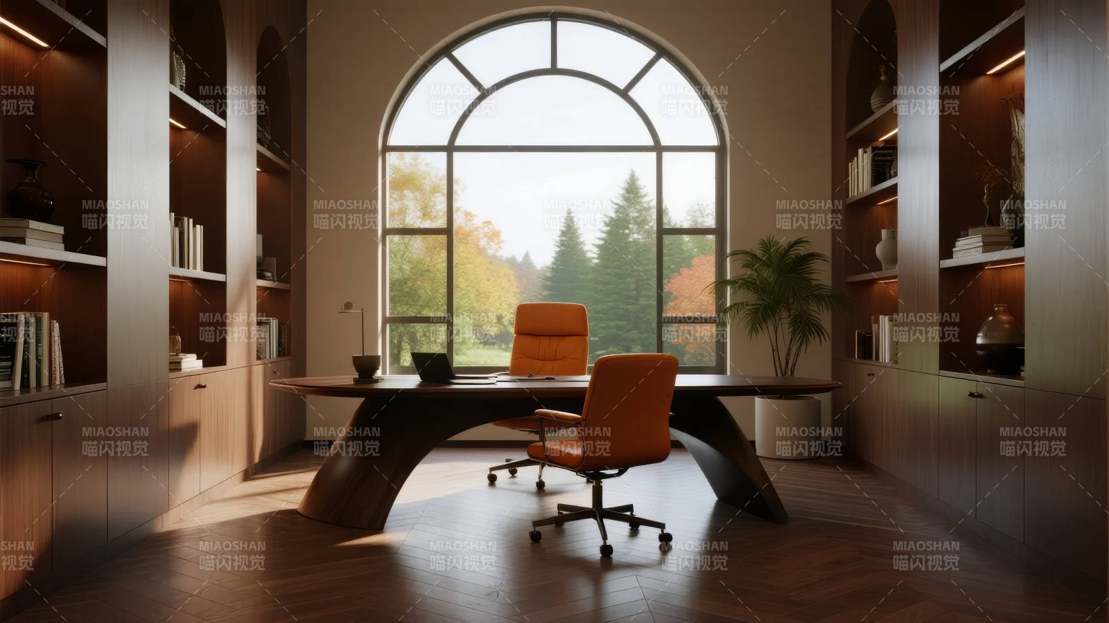 现代书房静谧一角图片