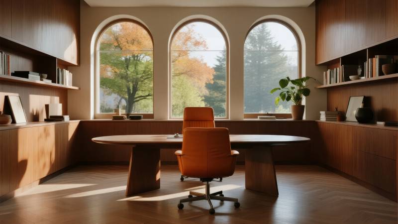 温馨书房 秋景入窗图片