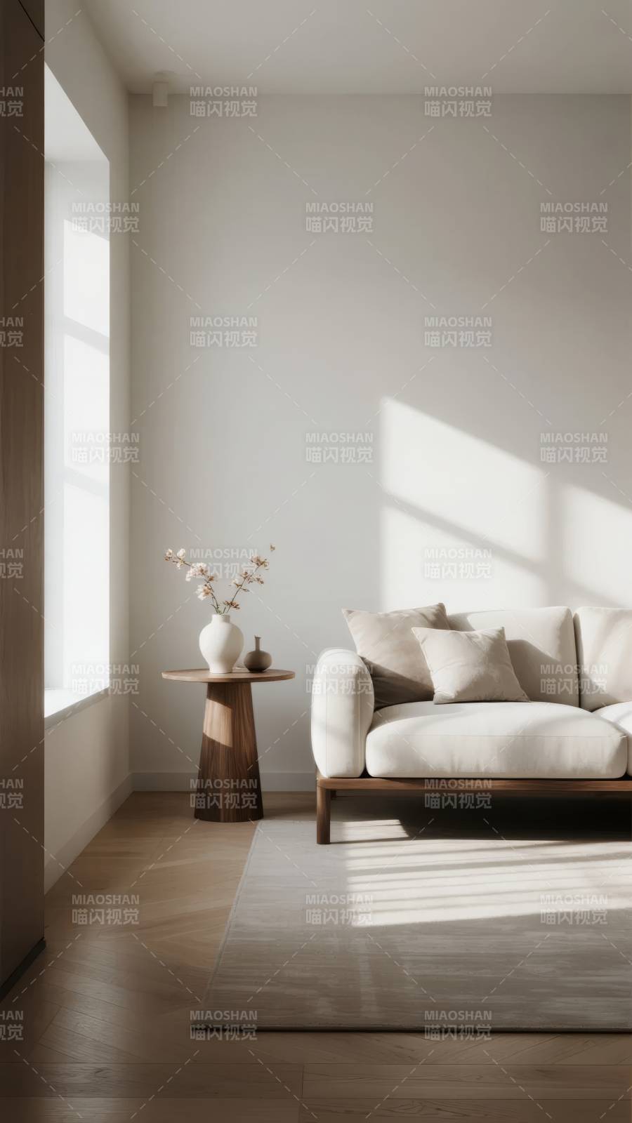 极简客厅光影图片