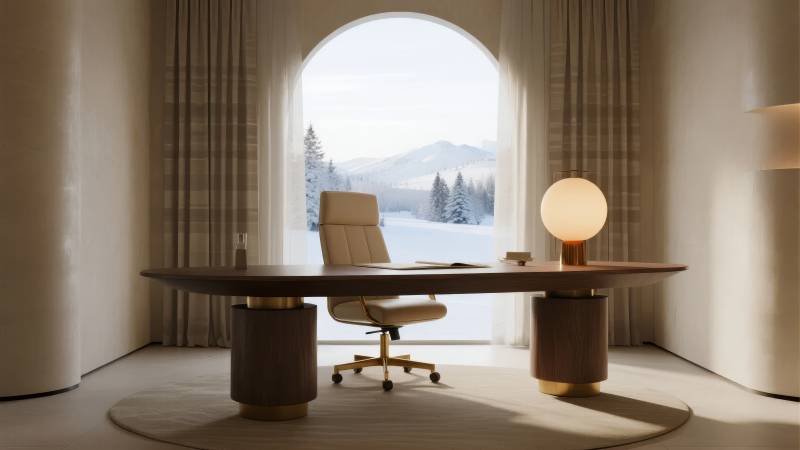 现代简约书房设计图片