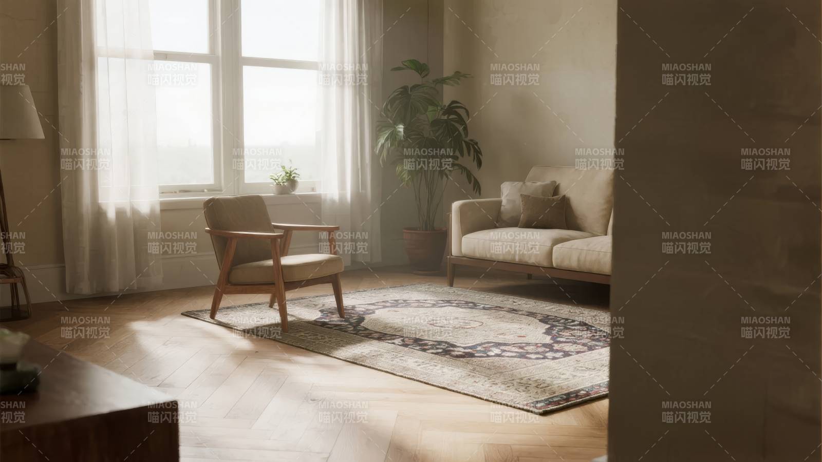 温馨客厅一角图片