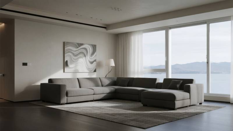 现代客厅全景图片