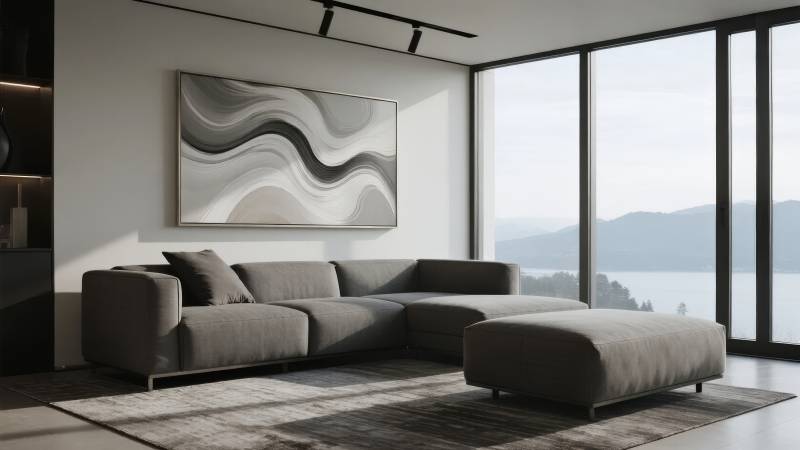 现代客厅全景图图片