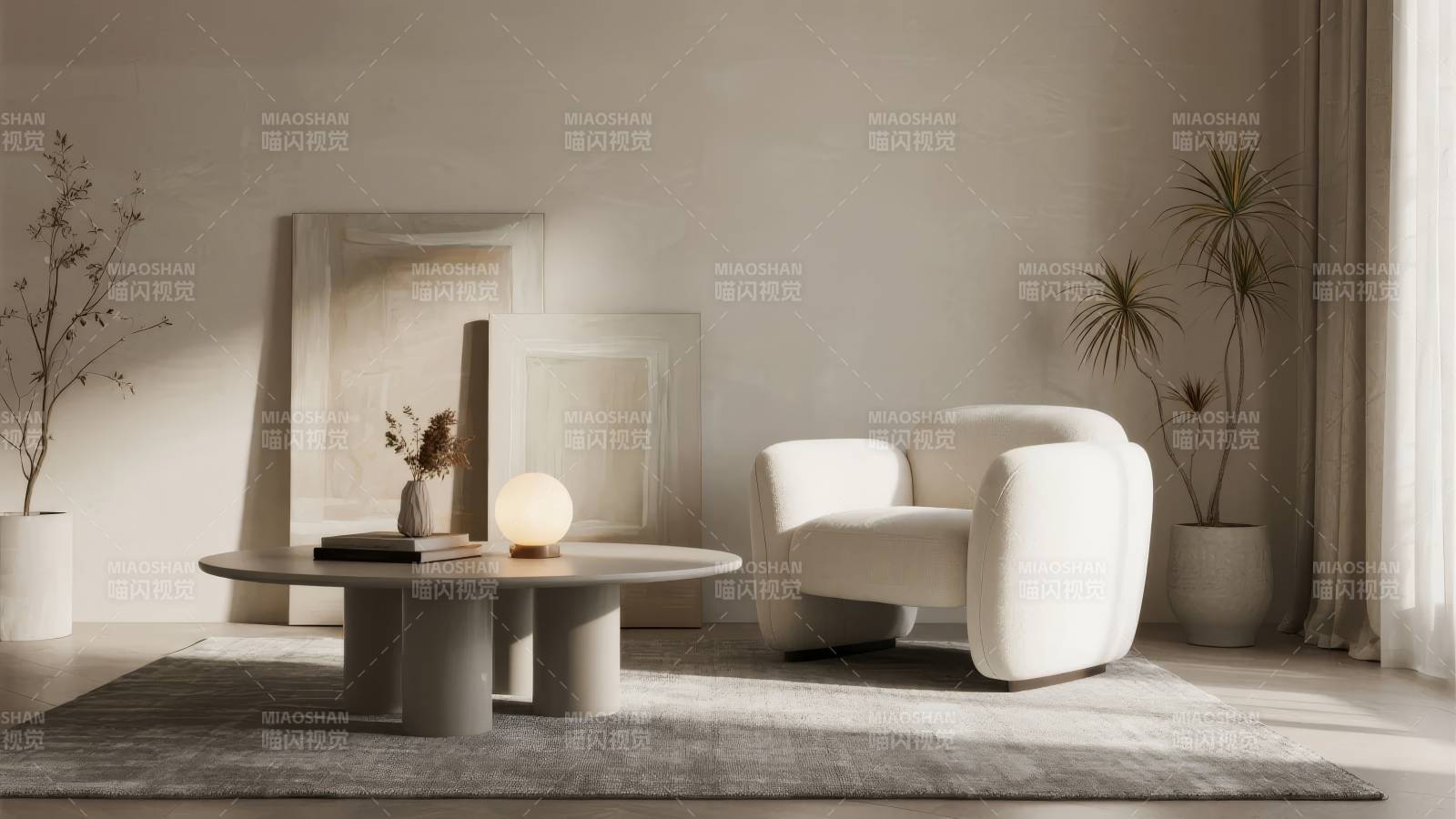 简约现代客厅一角图片