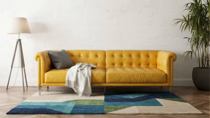 黄色沙发客厅布置图片