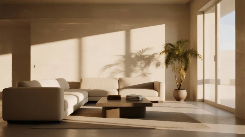 现代简约客厅阳光照图片