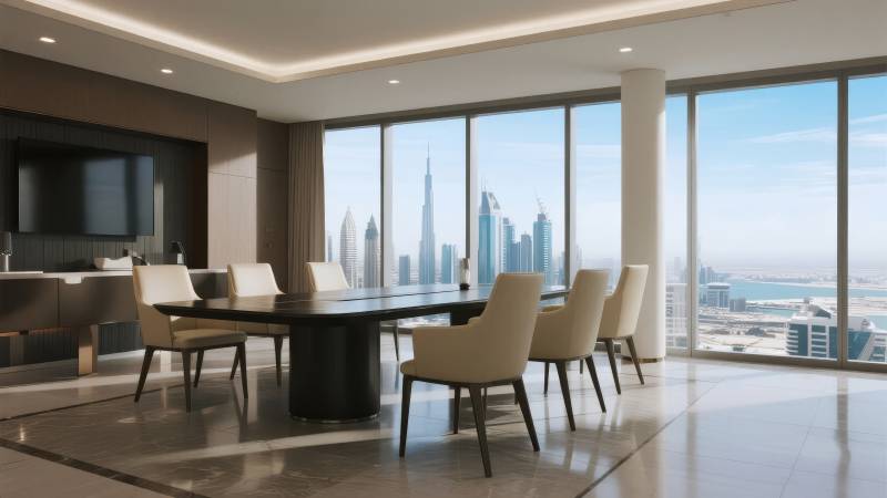 现代都市客厅全景图片