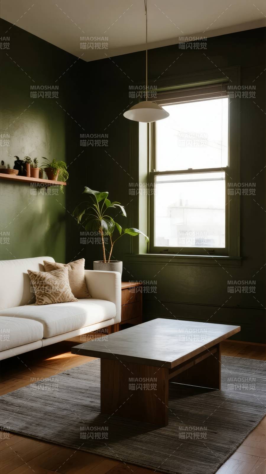 绿意盎然的客厅一角图片