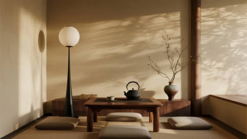 禅意茶室静谧时光图片