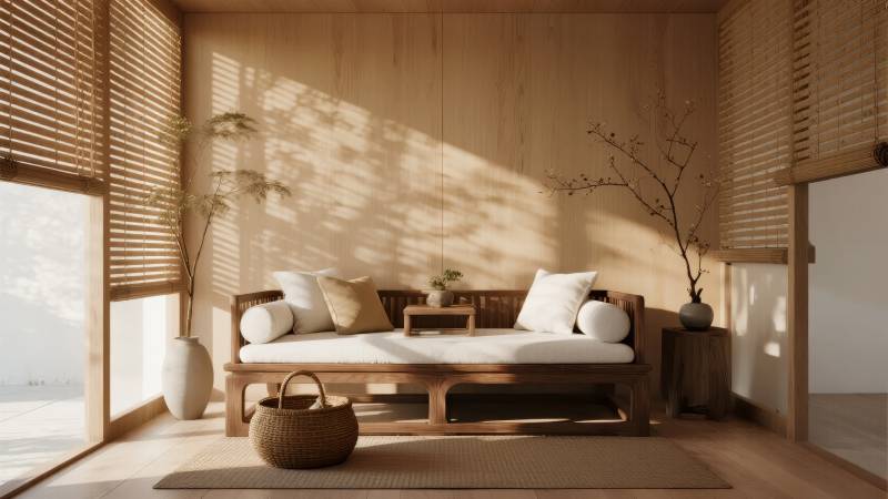 日式禅意卧室图片