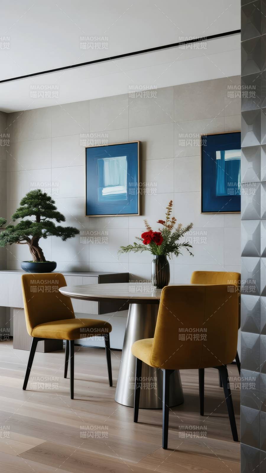 现代简约餐桌布置图片